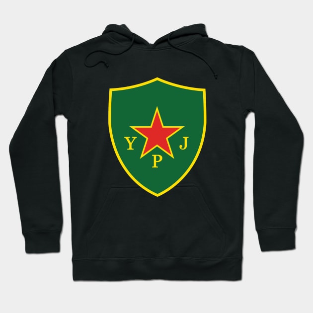 Kurdish Women's Defense Units YPJ Patch Hoodie by Beltschazar